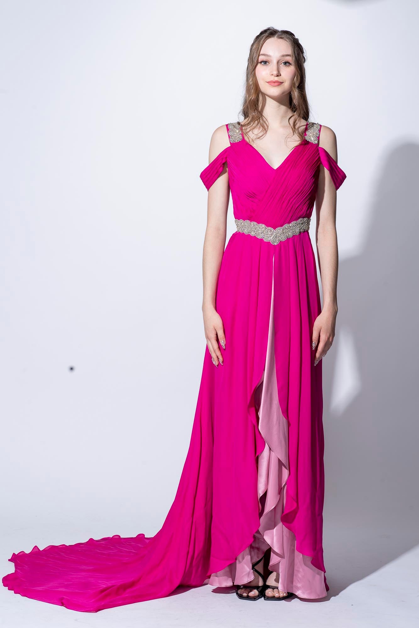 Couture Fuchsia silk Gown